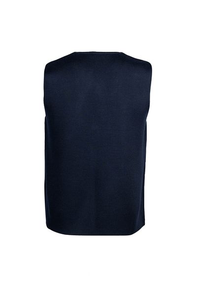 Hatemoğlu Navy Blue Regular Fit V-Neck Wool Knitwear Vest