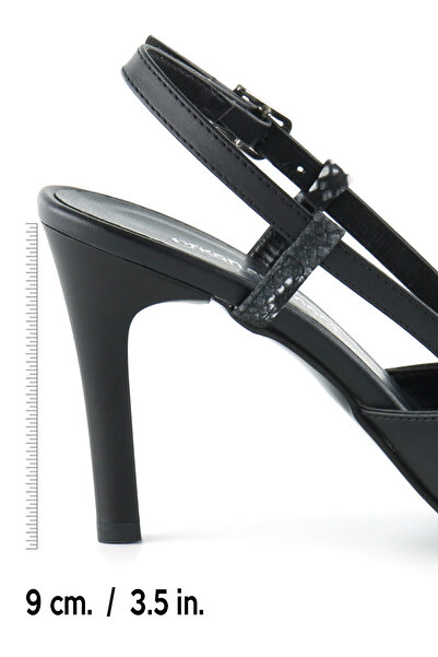 Erkan Saçmacı Sacha Black Snake Open Back Stiletto