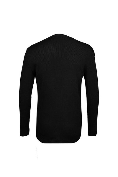 Hatemoğlu Black Regular Fit Crew Neck Ribbed Knitwear Sweater