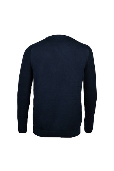 Hatemoğlu Navy Blue Regular Fit Crew Neck Cotton Knitwear Sweater