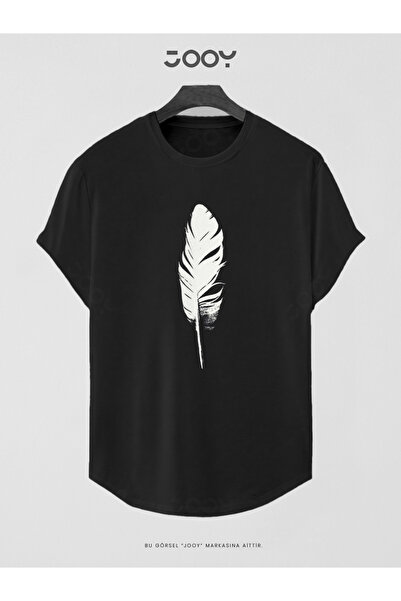 Jooy Μπλουζάκι με μαύρο φτερό με στάμπα οβάλ κοπής