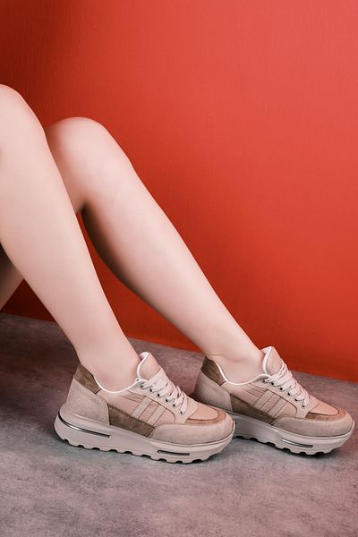 Lal Shoes & Bags Mutual Women's Lace-Up High-Top Nubuck Sneakers-Vision