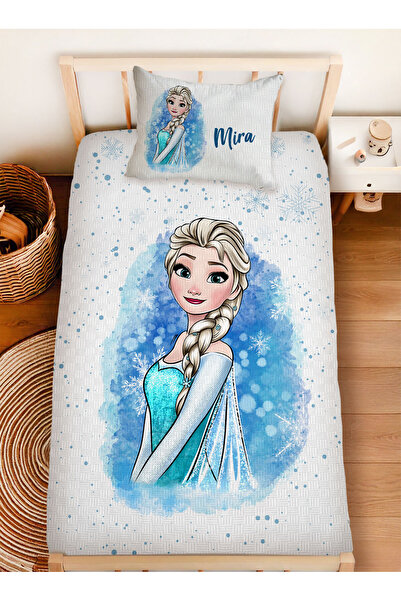 Homamia İsme Özel %100 Pamuk 160x230 Tek Kişilik Pike Takımı Elsa