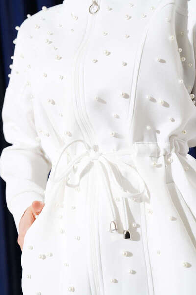 VOLT CLOTHİNG Women's Pearl Embellished Scuba Double Suit