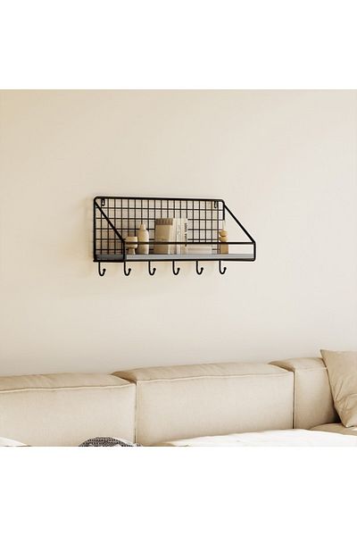 Home Box Patara MDF Shelf with Key Holder 45x12x19 cm