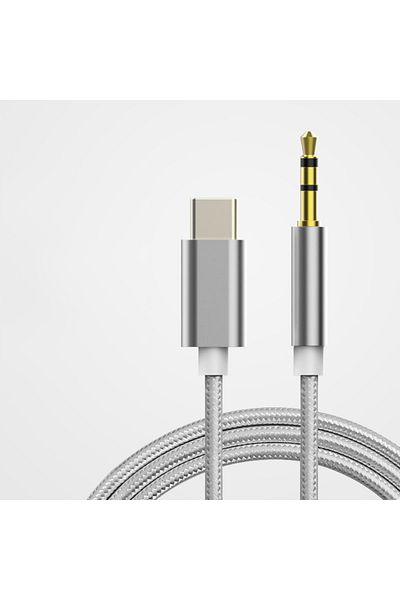 Choice 1m Silver Nylon Woven Usb Type C To 3.5mm Aux Audio Cable Headset Speaker Headphone Jack Adapter Car