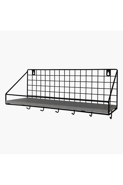 Home Box Patara MDF Shelf with Key Holder 45x12x19 cm