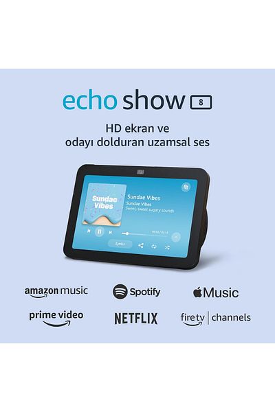 Amazon Echo Show 8 | الجيل الثالث 2023 | شاشة لمس ذكية عالية الدقة مع صوت مكاني | Smart Home Hub