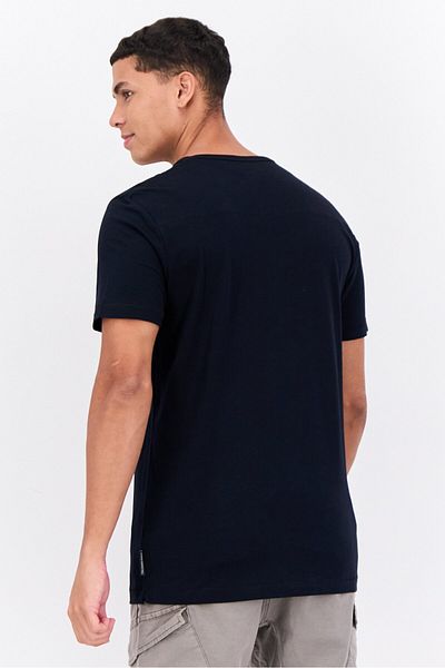 French Connection Men Crew Neck Short Sleeve Brand Logo T-shirts, Marine