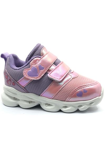Kocamanlar Ayakkabı Cool 25-Caty Lighted Orthopedic Sole Baby Sneakers Pudra