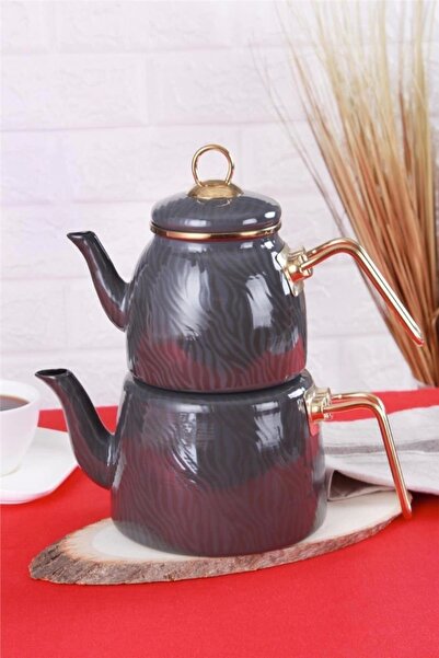 ACAR Qualita Hüma Serisi Emaye Çaydanlık Takımı/gri Xap-011533-6