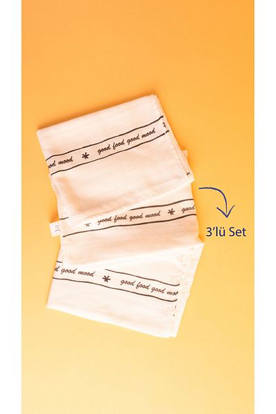 EMAYlab Mood Patterned 100% Muslin - Cotton Kitchen Diapers and Baby Shoulder Diapers - Set of 3