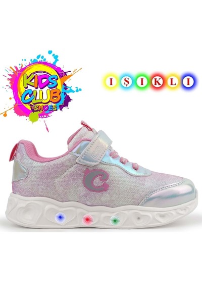 KCMN Cool YukiS Işıklı Ortopedik Taban Kız Çocuk Spor Ayakkabı GÜMÜŞ