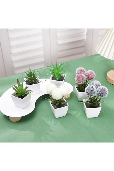 Choice Xs Green 1set Of Home Decoration, Mini Evergreen Artificial Plant Small Potted Plants