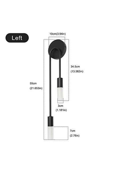 Choice مصباح حائط فاخر بإضاءة LED ذهبية سوداء على اليسار لغرفة المعيشة بتصميم إسكندنافي عصري بسيط ومبدع