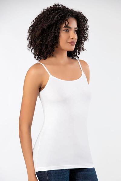 ERDEM İÇ GİYİM Weweus White Natural Bamboo Rope Hanging Tank Top 2310