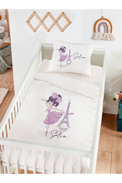 Homamia Isme Özel %100 Pamuk Bebek Nevresim Takımı Paris Balerin Kız