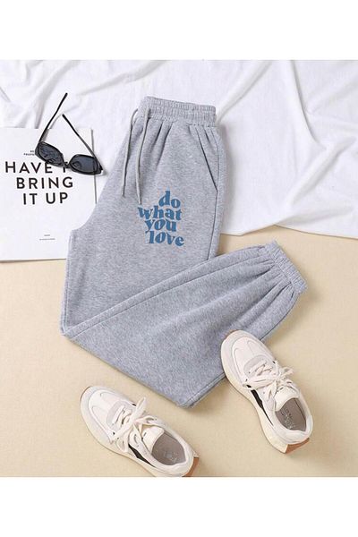 RPT MODA ΦΟΡΜΑ JOGGER ΜΕ ΆΝΕΤΟ ΣΤΥΛ ΜΕ ΕΛΑΣΤΙΚΕΣ ΤΣΕΠΕΣ DO WHAT PRINTED JOGGER BOTTOM TRACKSUIT