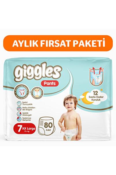 giggles Pants Külotlu Bebek Bezi 7 Numara XXLarge 80 Adet