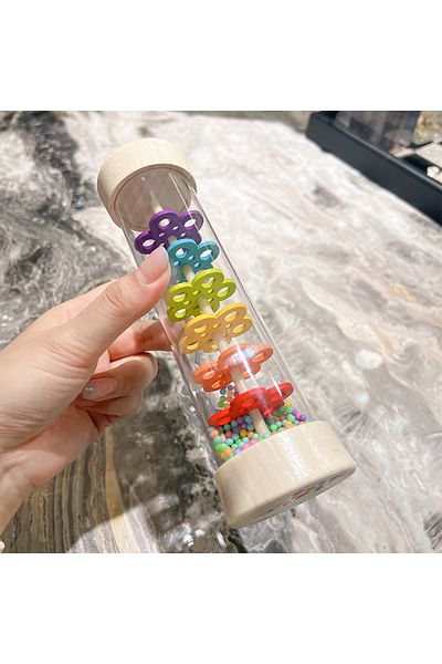 Tlewj NB225C2 Wooden Rain Sound Tube Instrument Rain Maker Rain Stick Musical Instrument Hourglass Music S