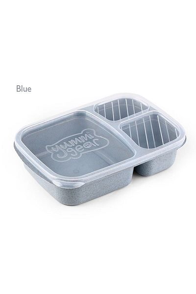 Choice Blue Microwave Compartmentalized Dinnerware Lunchbox Food Fruit Container Lunch Box Picnic Storage B