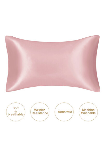 Choice غطاء وسادة حريري من JuwenSilk مقاس 50 × 75 سم، قطعة واحدة، وردي كرزي، ...