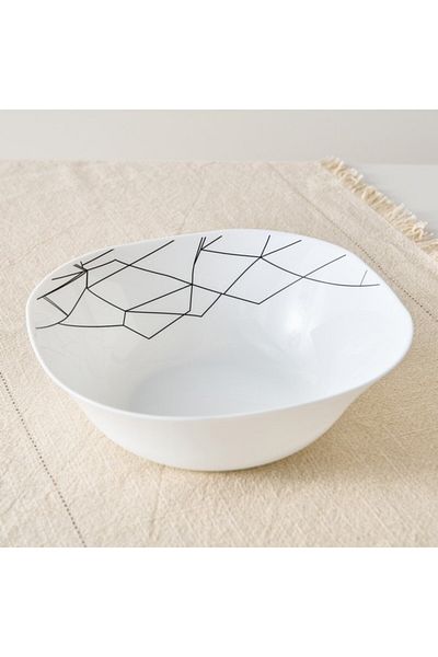 Home Box Crackle Opalware Serving Bowl 24 cm