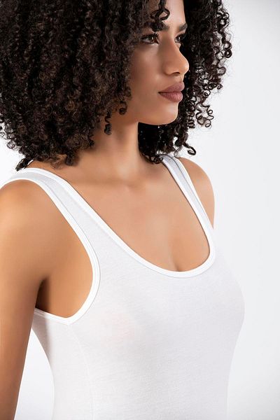 Weweus White Micro Modal Premium Women's Undershirt 2110