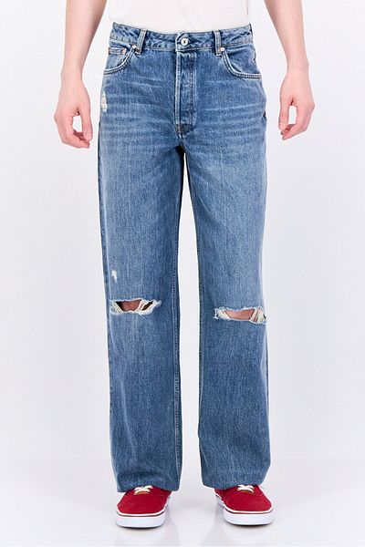Gant Men Relaxed Fit Washed No Stretch Straight Leg Jeans, Mid Blue Wash