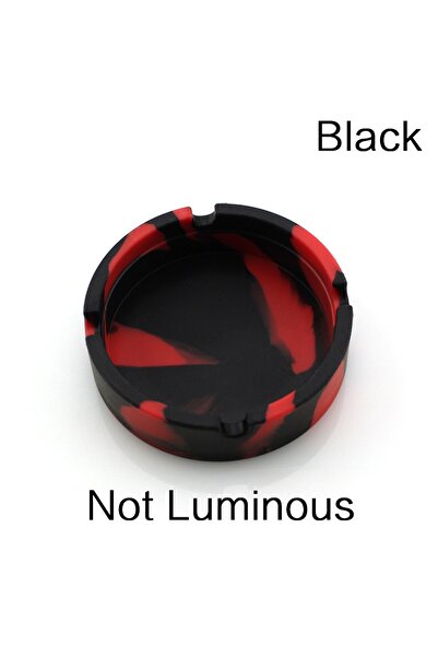 Choice منفضة سجائر دائرية من السيليكون المضيء/الملون باللون الأسود، منفضة سجا...