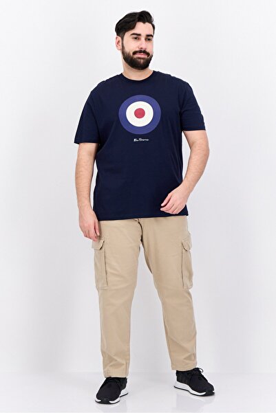 Ben Sherman Men Crew Neck Short Sleeves Brand Logo T-Shirt, Dark Navy