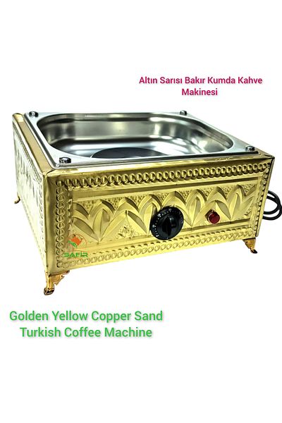 SAFİR ÇAY KAZANLARI Coffee Machine in Gold Sand - Square Sapphire Device for Home and Office