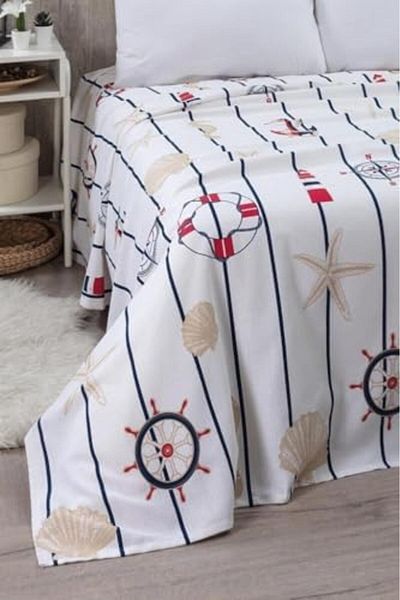 STOREMAX Blue 240X260 cm Ezg King Size Patterned Pique