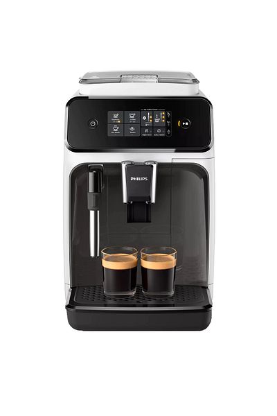 Philips Espressor automat Philips EP1223/00 Seria 1200, 1500 W, 15 bar, 2 bauturi, Alb/Negru