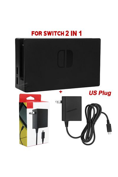 HeroAngel 2in1 Us Plug 2in1 For Ns Switch Tv Dock Charging Base For Nintend Switch Tv Hdmi-compatible Dock Sta