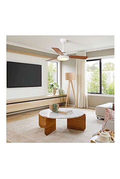 Genel Markalar Snowy 3 Kanatlı Led Mat Beyaz 107Cm Tavan Vantilatörü Kumandalı