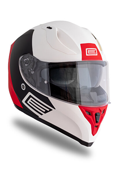 Origine Strada Layer MatSiyah-Kırmızı-Beyaz Kask ( Güneş Vizörlü )