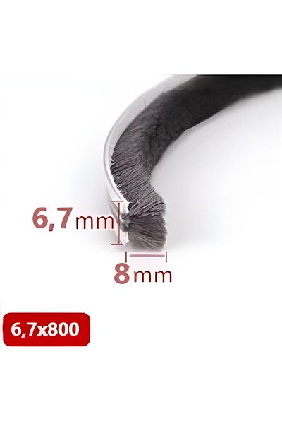 BABAWİCK Glass Balcony, Sliding Door Wick, Bristle Wick Base 6.7 Mm, Height 8 Mm, Length 10 Meters 67X800