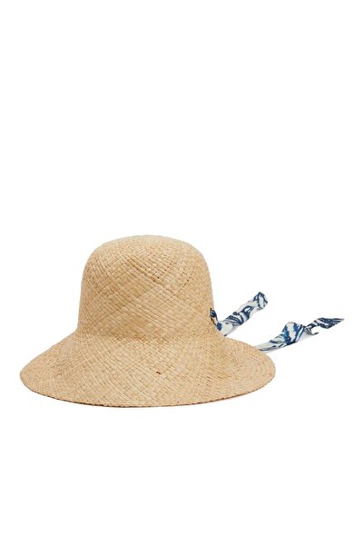 Network Krem Kadın Hasır Şapka