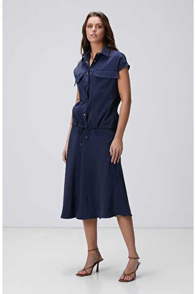 Network Lacivert Midi Etek