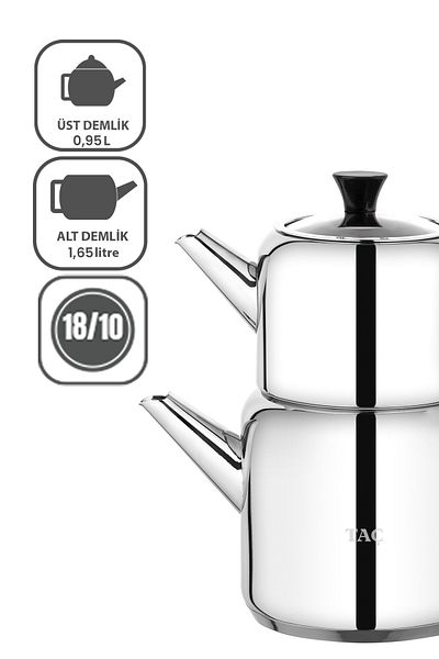 Taç Hera Black - Bakelite Handle Teapot Set