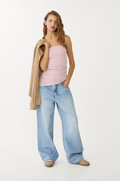 Stradivarius Asymmetric bandeau top
