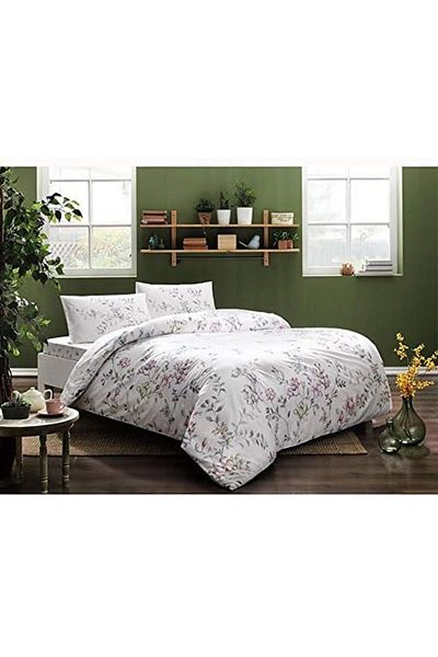STOREMAX Pink Single 100% Paumez Picture Set Happy Days Ranforce Julianne Flower Pattern