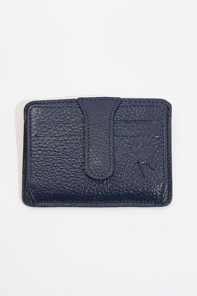 Tudors Genuine Leather Men's Navy Blue Wallet