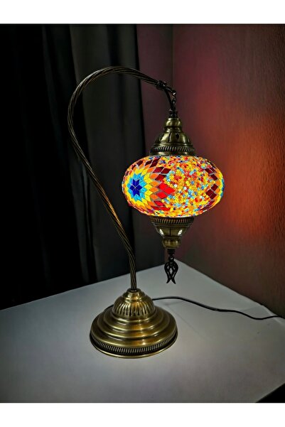 YILDIZ Masaüstü Otantik Deveboynu Mozaik Lamba - Alev