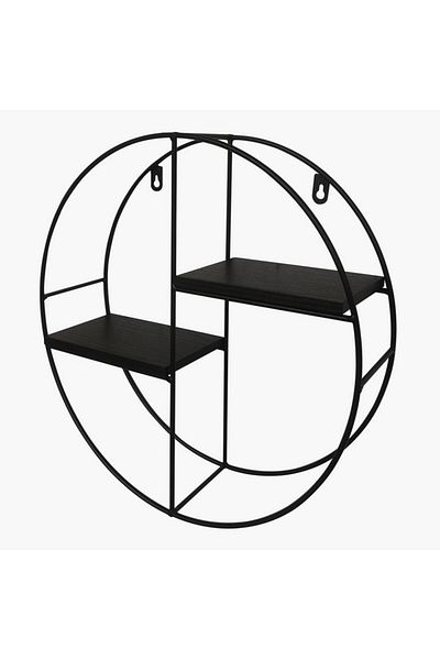 Home Box Urban Circle 2-Tier Metal Shelf 36.5x10x36.5 cm