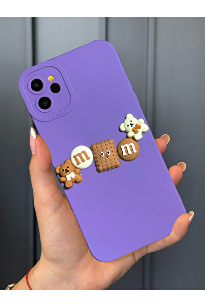 OSG iPhone 11 Uyumlu Kamera Korumalı Ayıcık Figürlü Bear Chocolate Kılıf