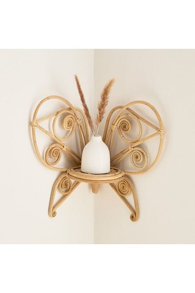 Home Box Boho Bliss Butterfly Corner Wall Shelf 21x21x37 cm