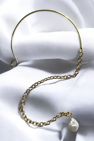 PETEK AKSESUAR Baroque Pearl Chain Choker Necklace