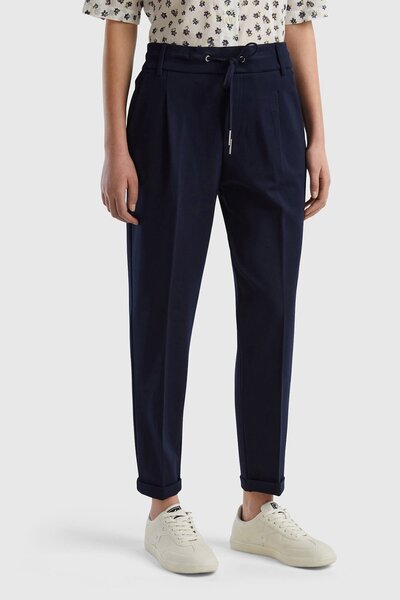 United Colors of Benetton Women / Girls Navy Blue Trousers (Model Code: 4Dı4Df00J)